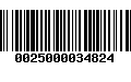 Código de Barras 0025000034824