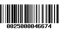 Código de Barras 0025000046674