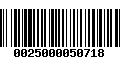 Código de Barras 0025000050718