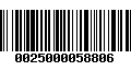 Código de Barras 0025000058806