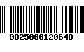 Código de Barras 0025000120640