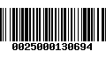 Código de Barras 0025000130694