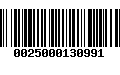 Código de Barras 0025000130991