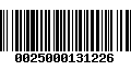 Código de Barras 0025000131226