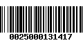 Código de Barras 0025000131417