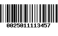 Código de Barras 0025011113457