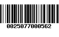 Código de Barras 0025077000562