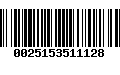 Código de Barras 0025153511128