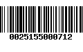 Código de Barras 0025155000712