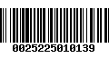 Código de Barras 0025225010139