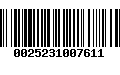 Código de Barras 0025231007611