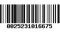 Código de Barras 0025231016675