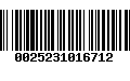 Código de Barras 0025231016712