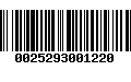 Código de Barras 0025293001220