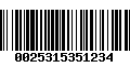 Código de Barras 0025315351234