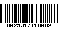 Código de Barras 0025317118002