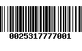 Código de Barras 0025317777001