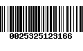 Código de Barras 0025325123166