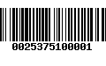 Código de Barras 0025375100001