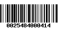 Código de Barras 0025484000414