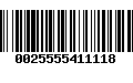 Código de Barras 0025555411118