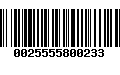 Código de Barras 0025555800233