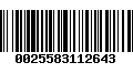 Código de Barras 0025583112643