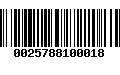 Código de Barras 0025788100018