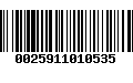 Código de Barras 0025911010535