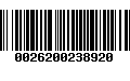 Código de Barras 0026200238920