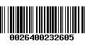 Código de Barras 0026400232605