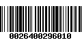 Código de Barras 0026400296010