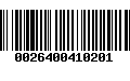 Código de Barras 0026400410201