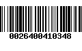 Código de Barras 0026400410348