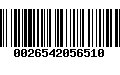 Código de Barras 0026542056510