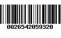 Código de Barras 0026542059320