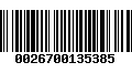 Código de Barras 0026700135385