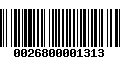 Código de Barras 0026800001313