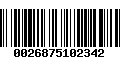 Código de Barras 0026875102342