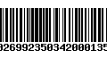 Código de Barras 00269923503420001358