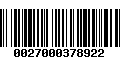 Código de Barras 0027000378922