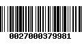 Código de Barras 0027000379981