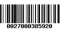 Código de Barras 0027000385920