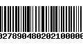 Código de Barras 00278904802021000003