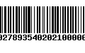 Código de Barras 00278935402021000005