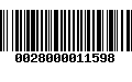 Código de Barras 0028000011598