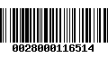 Código de Barras 0028000116514