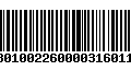 Código de Barras 002801002260000316011121