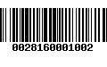 Código de Barras 0028160001002