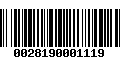 Código de Barras 0028190001119